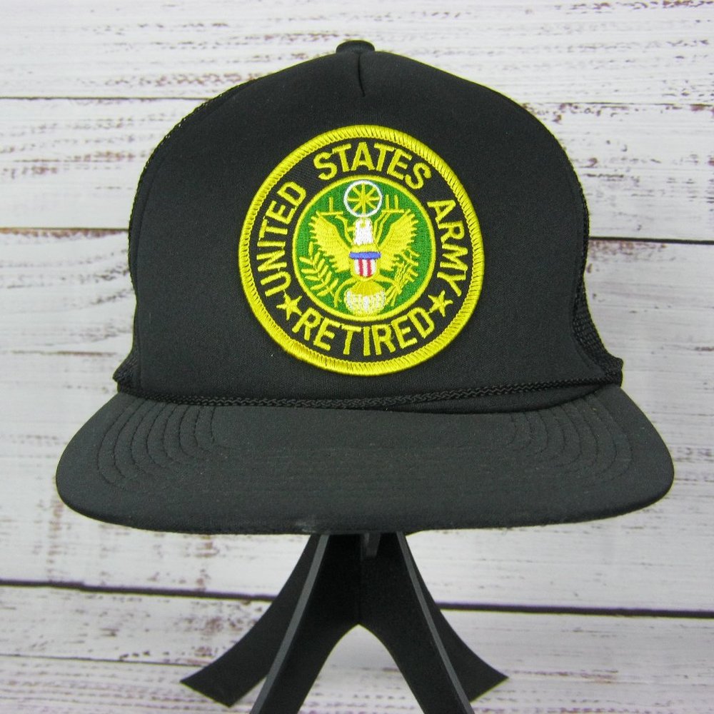 United States Army Retired San Sun Mesh Snapback Trucker Hat